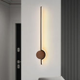 Minimalist Wooden Long Bedroom Wall Light